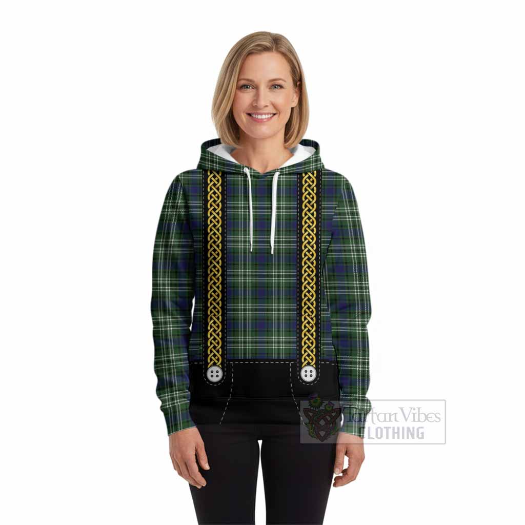 Blackadder Tartan Lederhosen Costume Hoodie Scotland Celtic Knot Motif