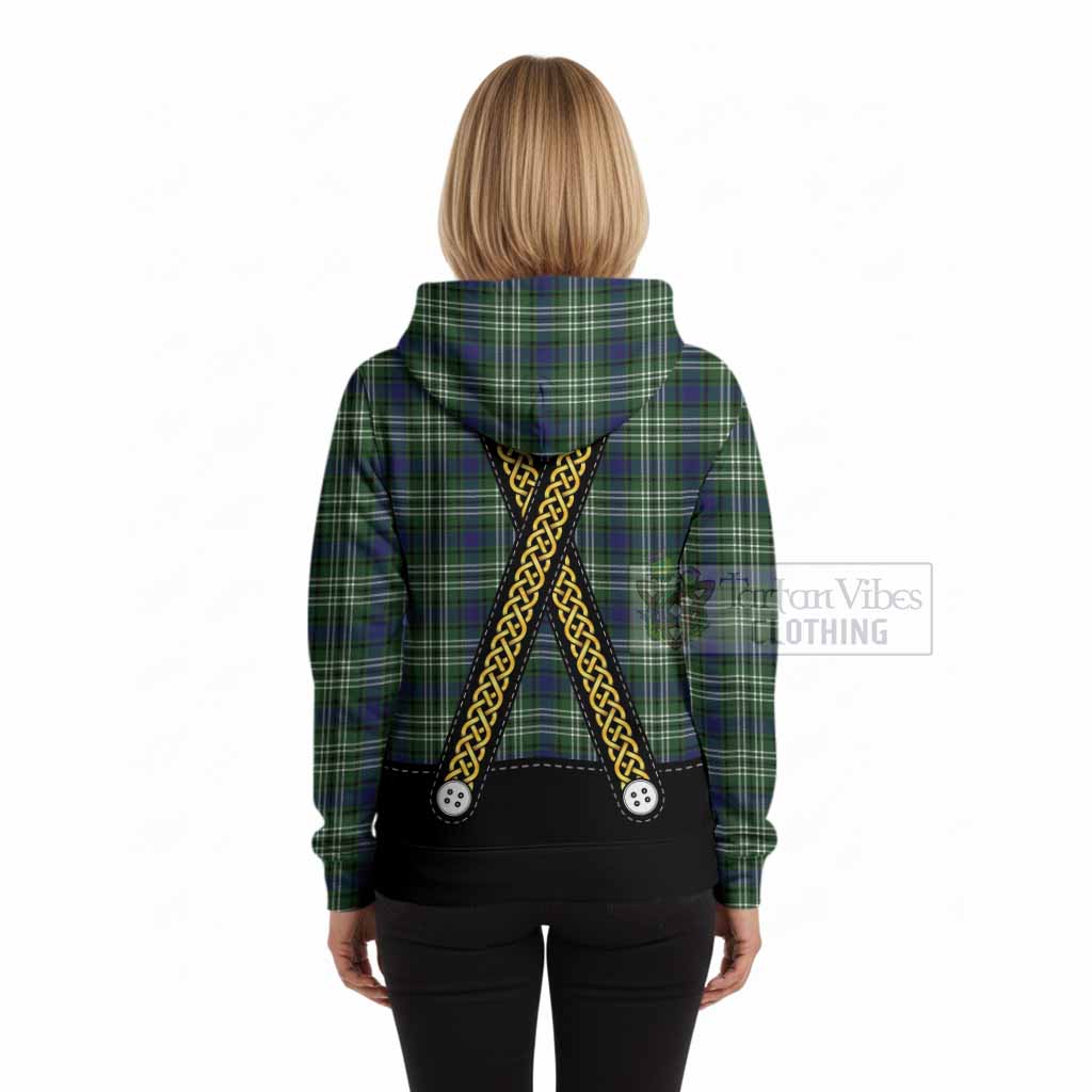 Blackadder Tartan Lederhosen Costume Hoodie Scotland Celtic Knot Motif