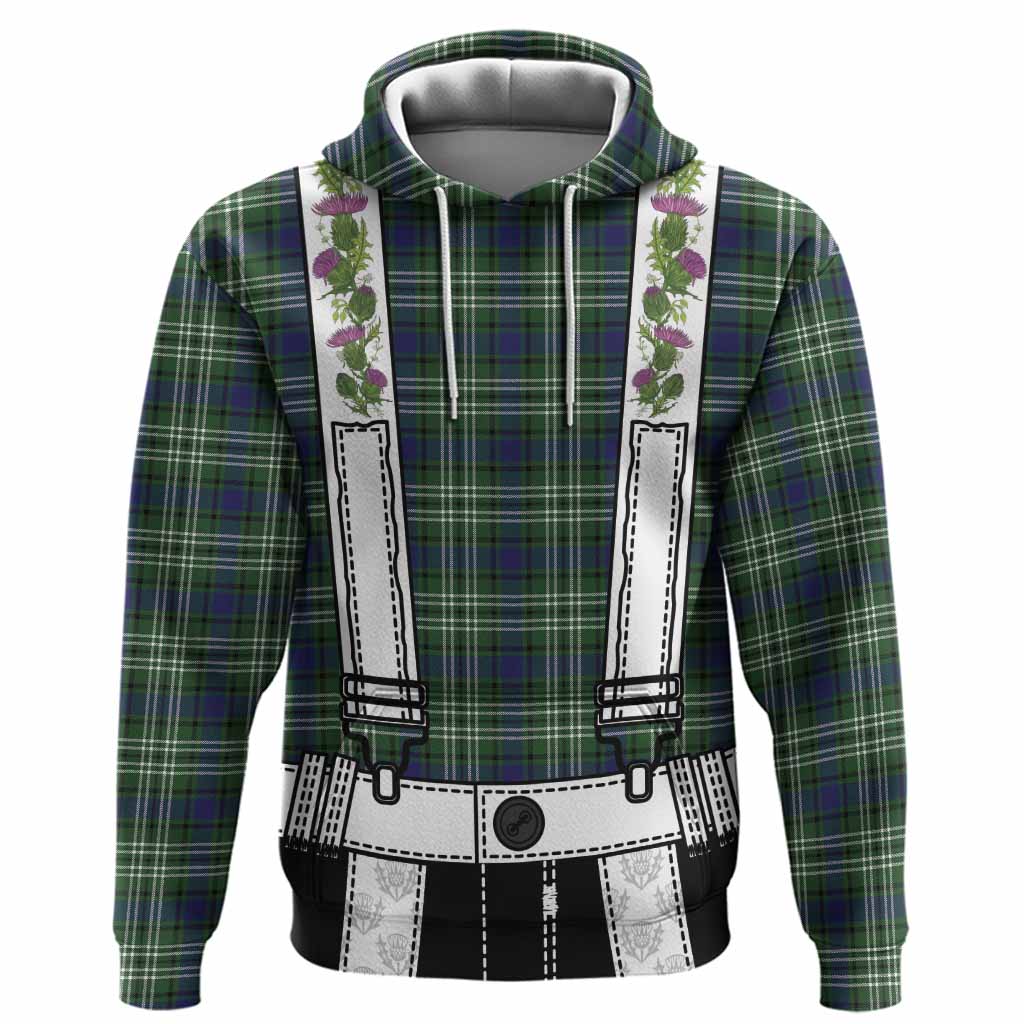 Blackadder Tartan Lederhosen Costume Hoodie Scotland Thistle Floral