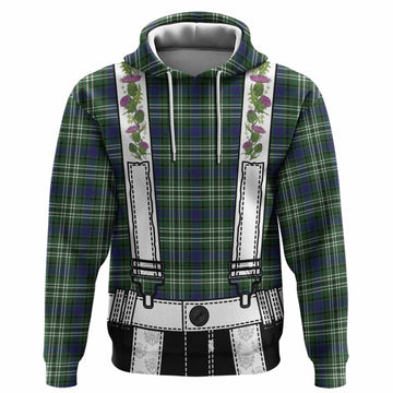 Blackadder Tartan Lederhosen Costume Hoodie Scotland Thistle Floral