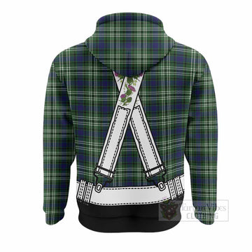 Blackadder Tartan Lederhosen Costume Hoodie Scotland Thistle Floral