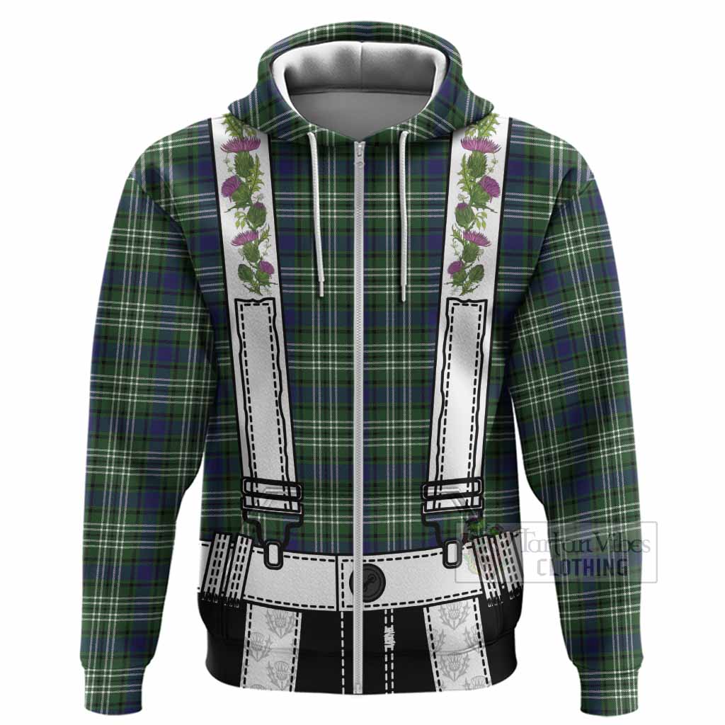 Blackadder Tartan Lederhosen Costume Hoodie Scotland Thistle Floral
