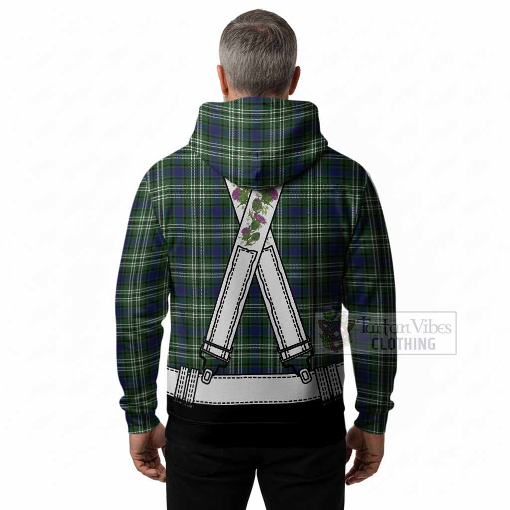 Blackadder Tartan Lederhosen Costume Hoodie Scotland Thistle Floral