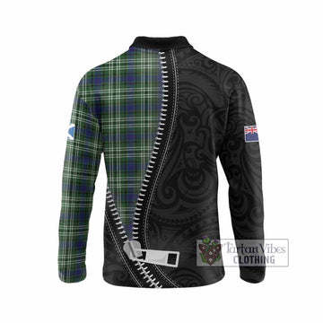 Blackadder Tartan Long Sleeve Polo Shirt New Zealand Pattern Unique Zipper Stylized