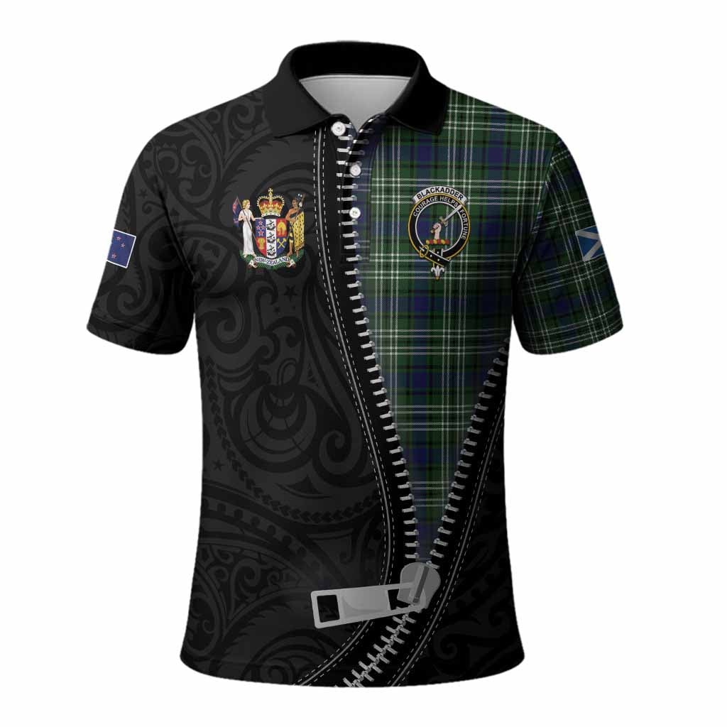 Blackadder Tartan Polo Shirt New Zealand Pattern Unique Zipper Stylized