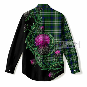 Blackadder Tartan Women Casual Shirt Resilient Scottish Thistle