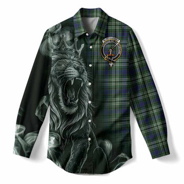 Blackadder Tartan Women Casual Shirt Roaring Lion Heritage