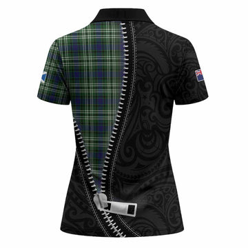 Blackadder Tartan Women Polo Shirt New Zealand Pattern Unique Zipper Stylized