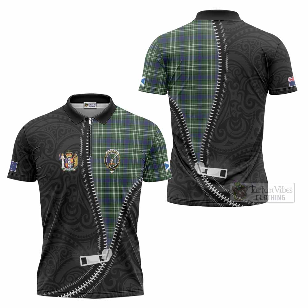 Blackadder Tartan Zipper Polo Shirt New Zealand Pattern Unique Zipper Stylized