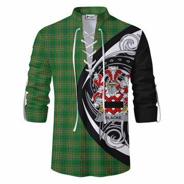 Tartan Vibes Clothing Blacke Irish Clan Ghillie Kilt Shirt Celtic Circle Style