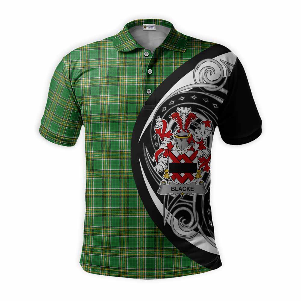 Tartan Vibes Clothing Blacke Irish Clan Polo Shirt Celtic Circle Style