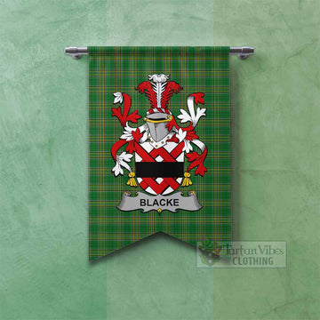 Blacke Irish Clan Tartan Gonfalon, Tartan Banner with Coat of Arms