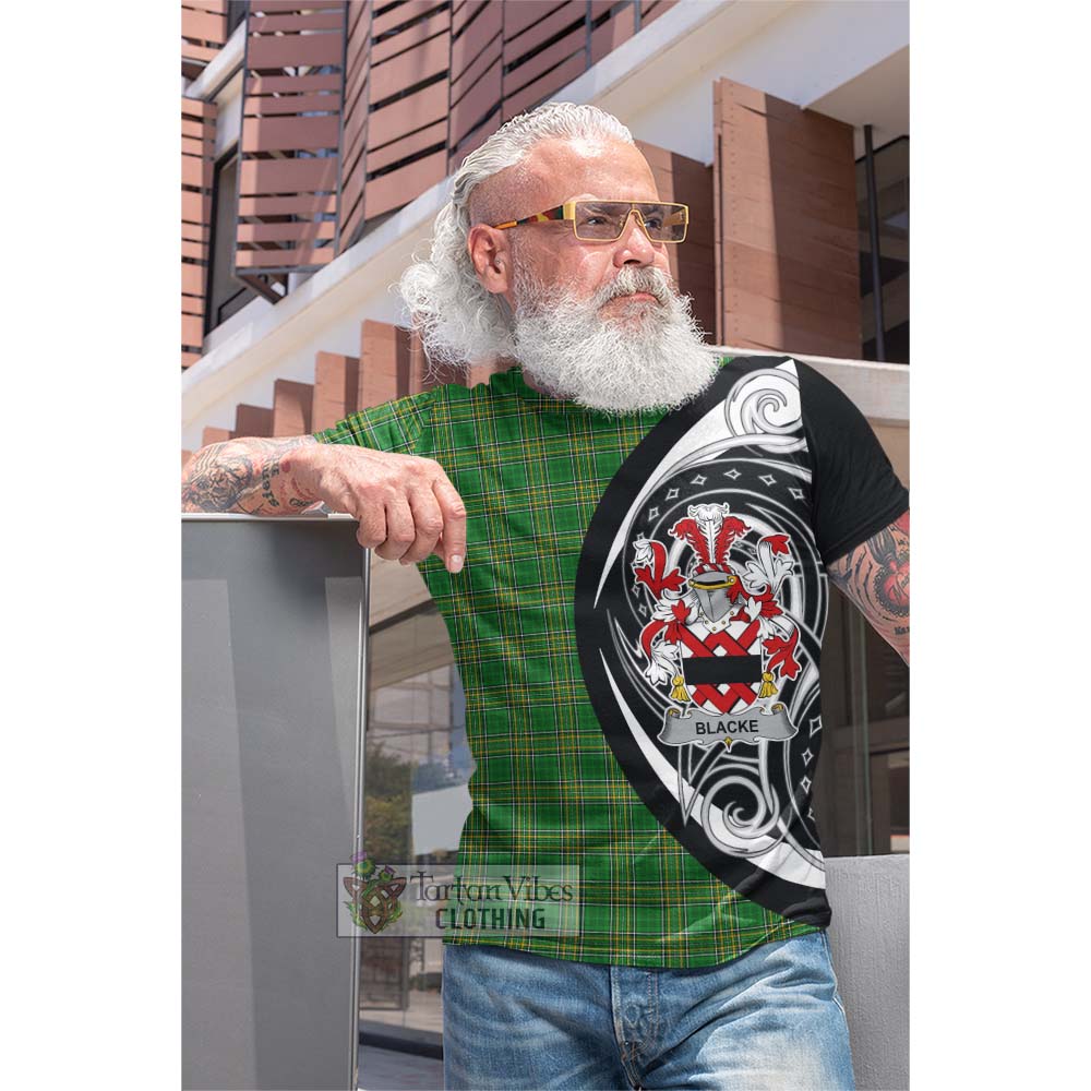 Tartan Vibes Clothing Blacke Irish Clan Cotton T-shirt Celtic Circle Style