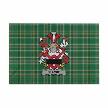 Blacke Irish Clan Tartan House Flag with Coat of Arms