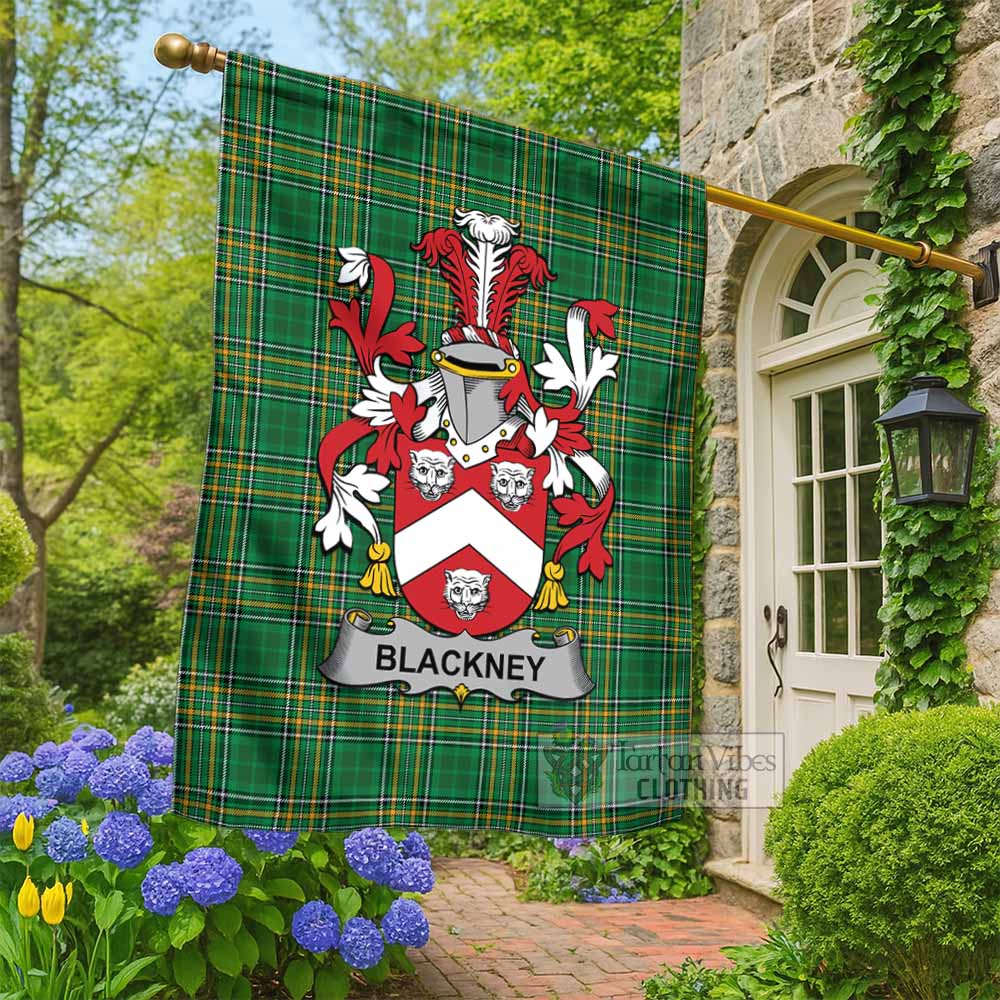 Blackney Irish Clan Tartan Flag with Coat of Arms
