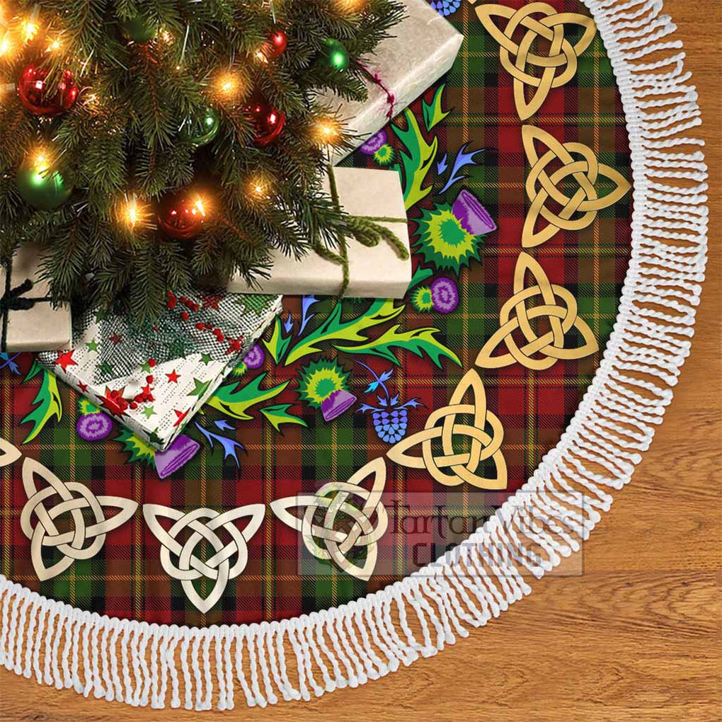 Blackstock Tartan Christmas Tree Skirt with Thistle Celtic Knot Style - Tartan Vibes Clothing