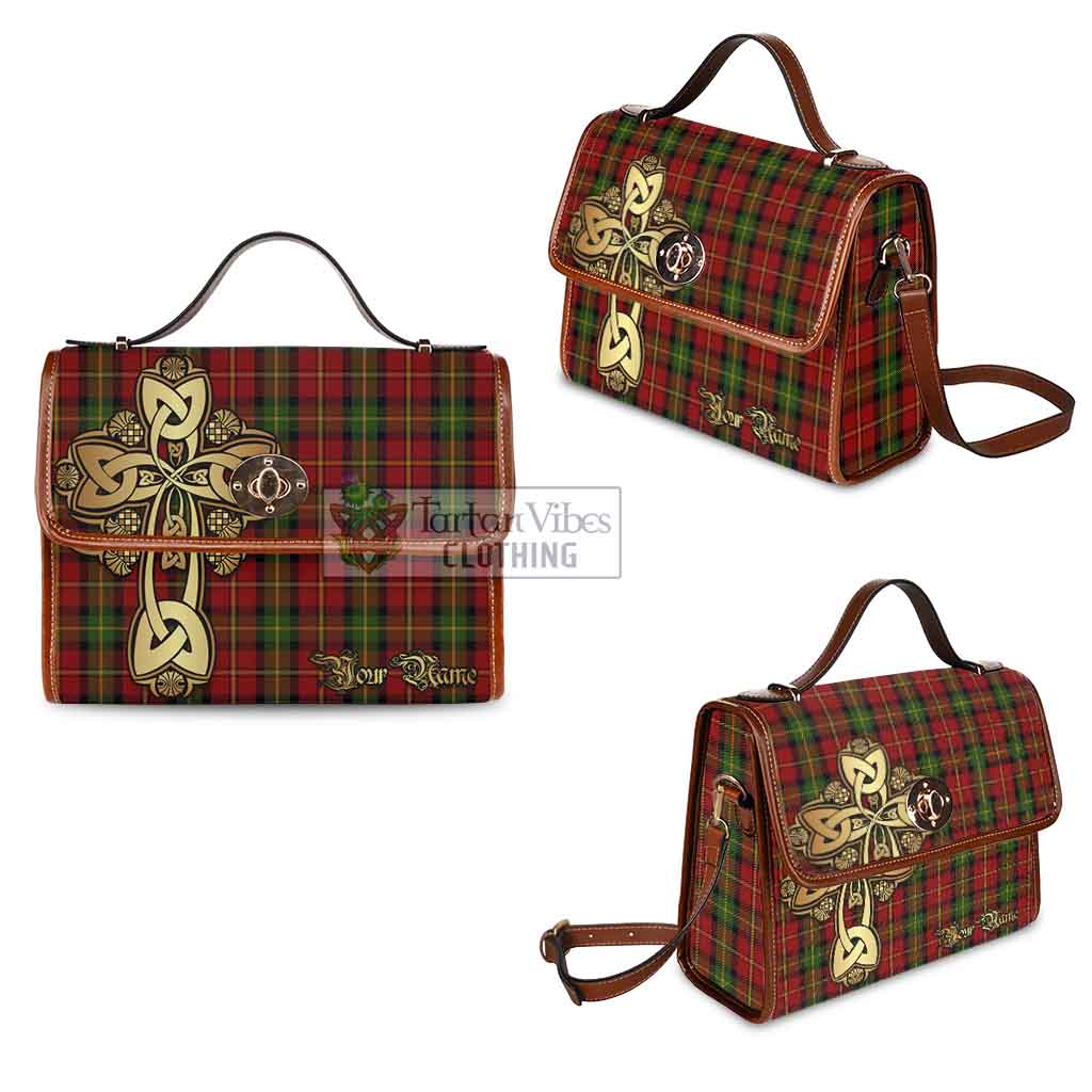 Tartan Vibes Clothing Blackstock Tartan Waterproof Canvas Bag Golden Thistle Celtic Cross Style