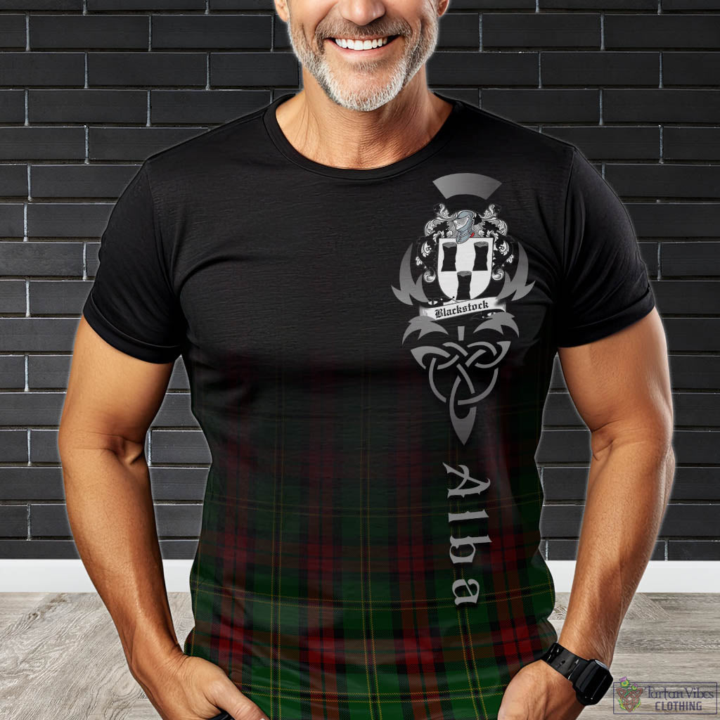 Tartan Vibes Clothing Blackstock Hunting Tartan T-Shirt Featuring Alba Gu Brath Family Crest Celtic Inspired