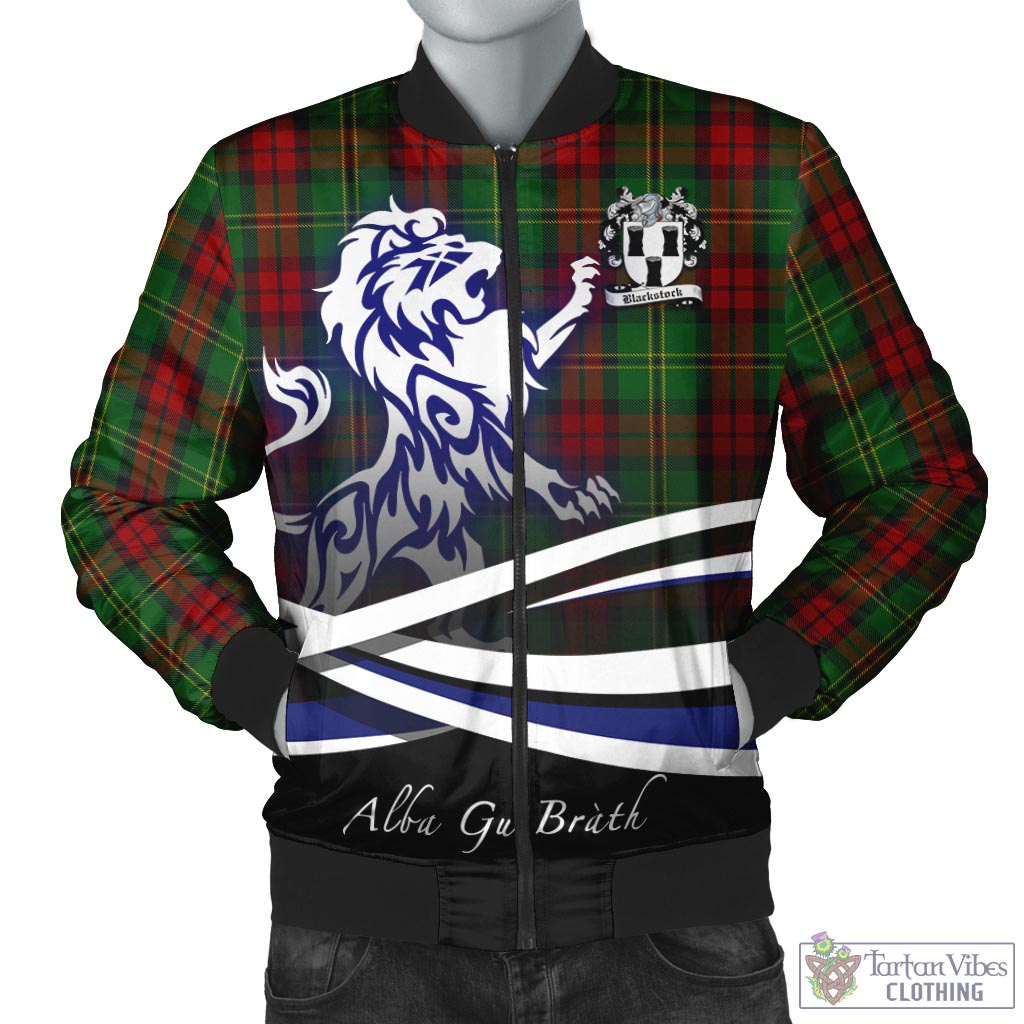 Blackstock Hunting Tartan Bomber Jacket with Alba Gu Brath Regal Lion Emblem Unisex - Tartan Vibes Clothing