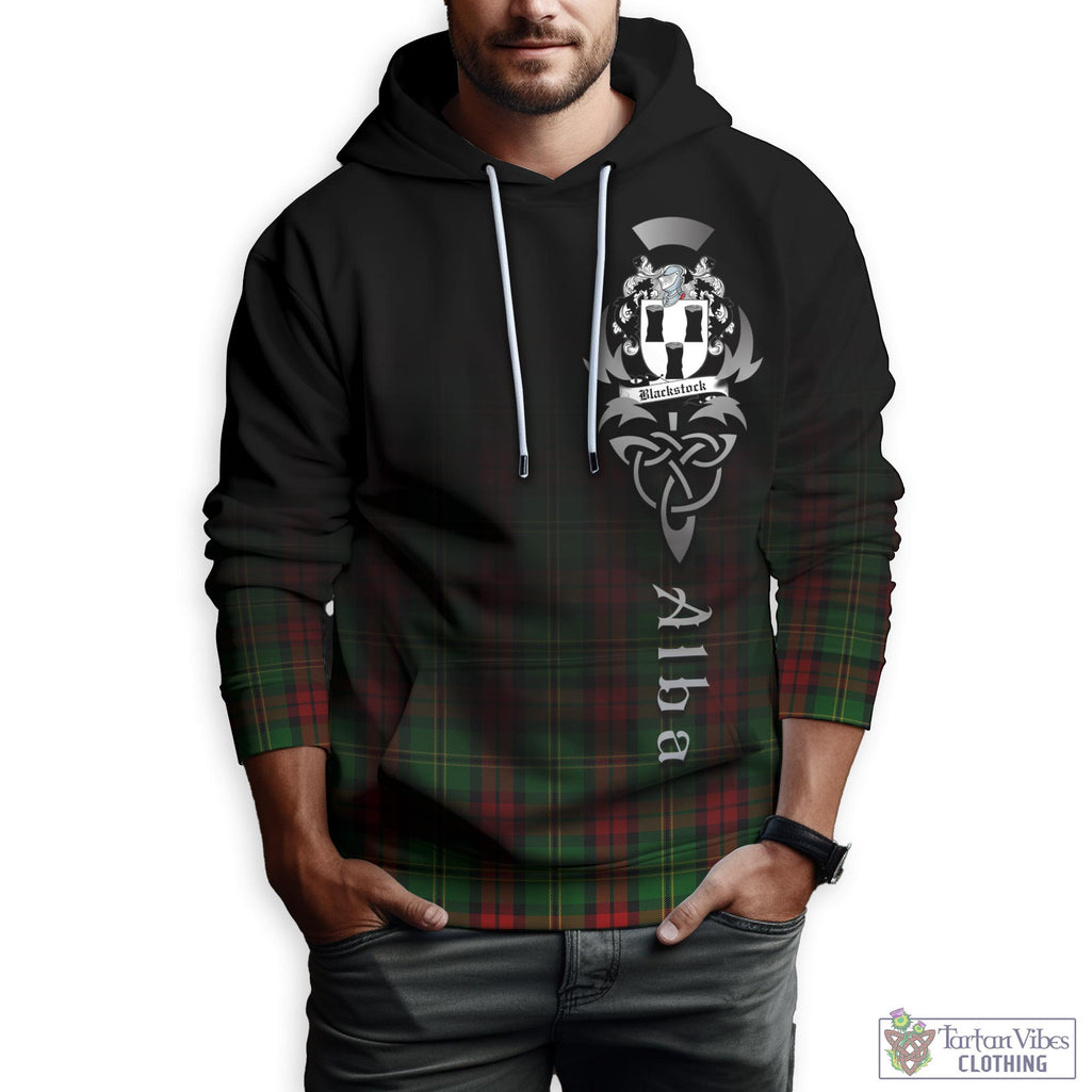 Tartan Vibes Clothing Blackstock Hunting Tartan Hoodie Featuring Alba Gu Brath Family Crest Celtic Inspired