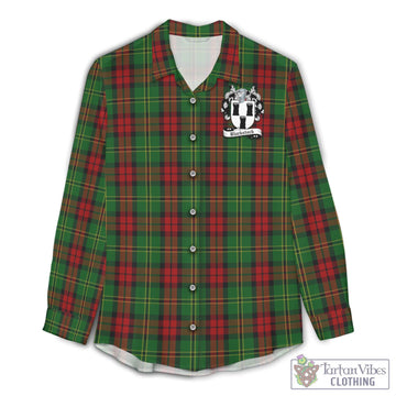 Blackstock Hunting Tartan Womens Casual Shirt with Family Crest