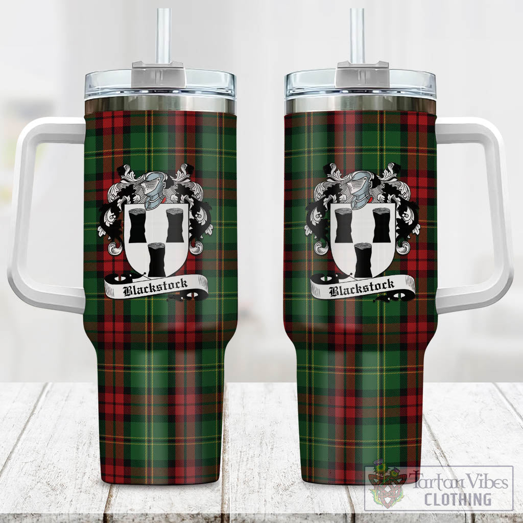 Blackstock Hunting Tartan Tumbler with Handle with Family Crest One Size 40 OZ - Tartan Vibes Clothing