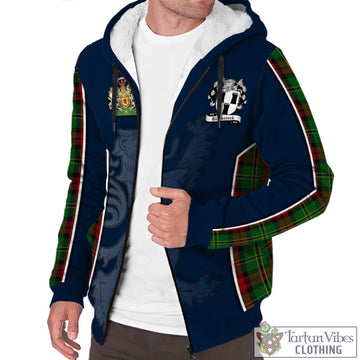 Blackstock Hunting Tartan Sherpa Hoodie with Family Crest and Lion Rampant Vibes Sport Style Unisex - Tartan Vibes Clothing