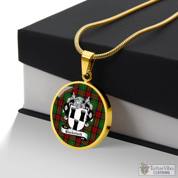 Blackstock Hunting Tartan Circle Necklace with Family Crest Luxury Necklace (Gold) No - Tartan Vibes Clothing