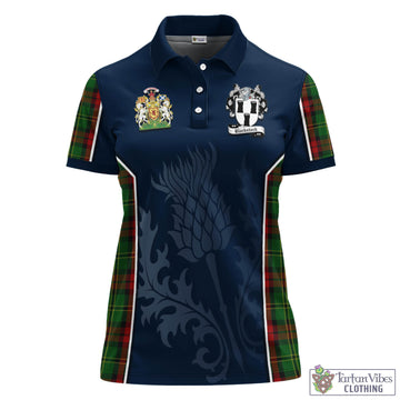 Blackstock Hunting Tartan Women's Polo Shirt with Family Crest and Scottish Thistle Vibes Sport Style - Tartan Vibes Clothing