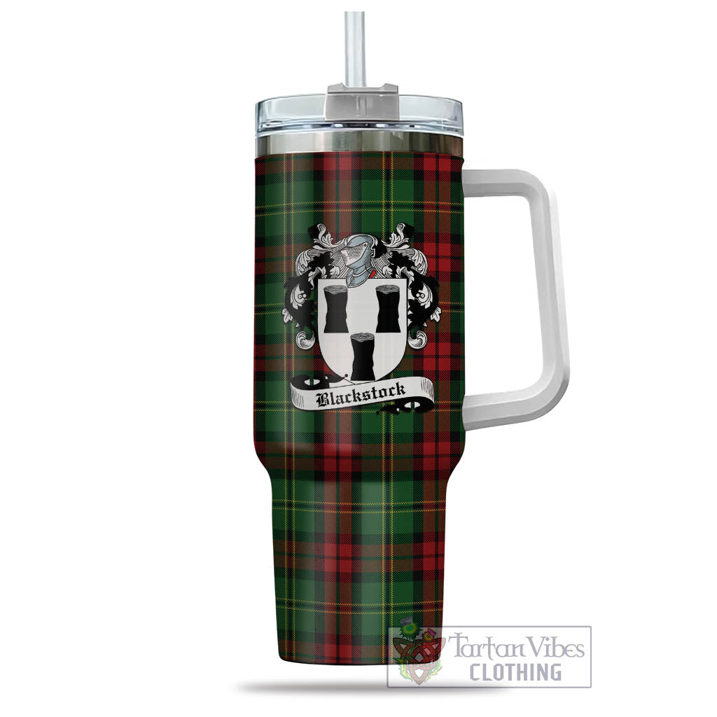 Blackstock Hunting Tartan Tumbler with Handle with Family Crest - Tartan Vibes Clothing