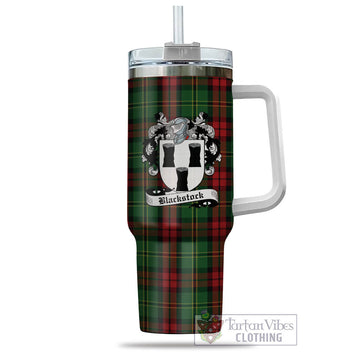 Blackstock Hunting Tartan Tumbler with Handle with Family Crest - Tartan Vibes Clothing