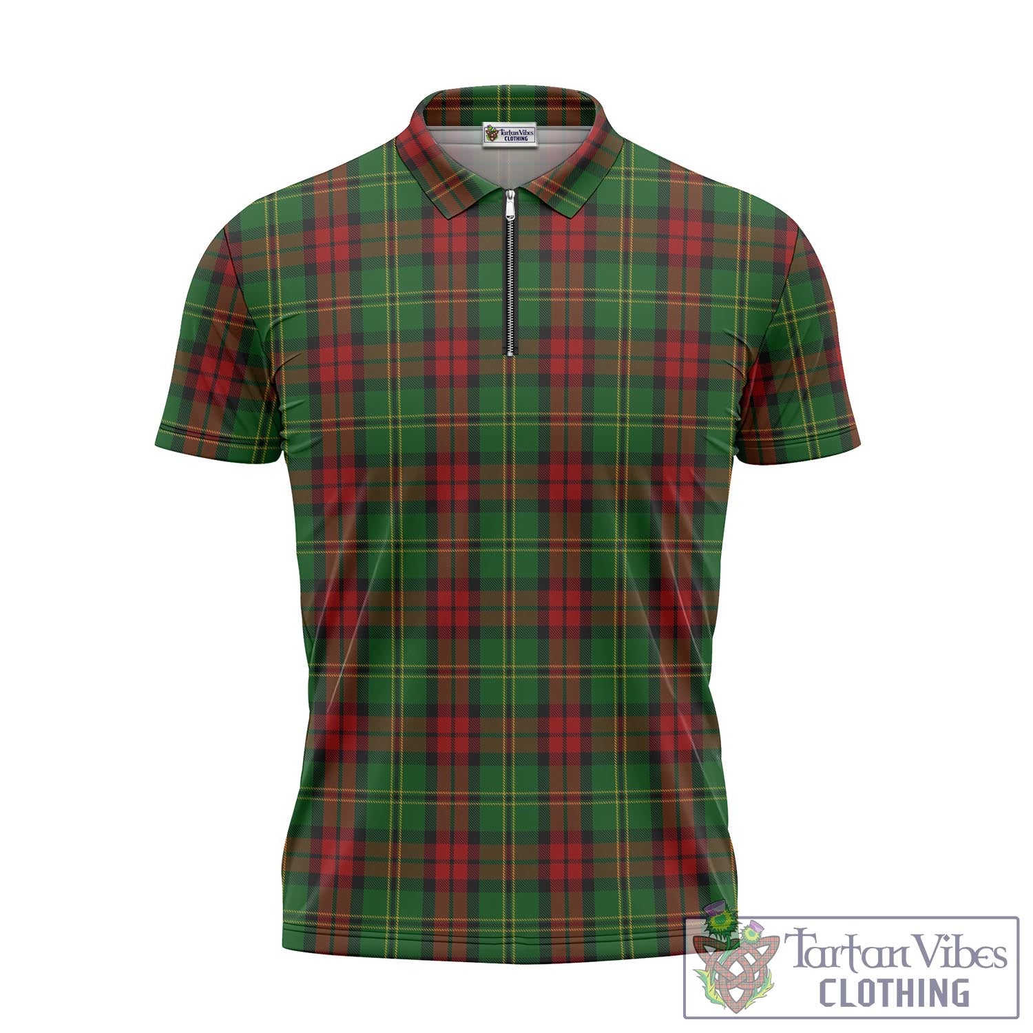 Blackstock Hunting Tartan Zipper Polo Shirt - Tartan Vibes Clothing