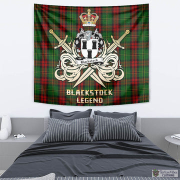 Blackstock Hunting Tartan Tapestry with Clan Crest and the Golden Sword of Courageous Legacy - Tartan Vibes Clothing