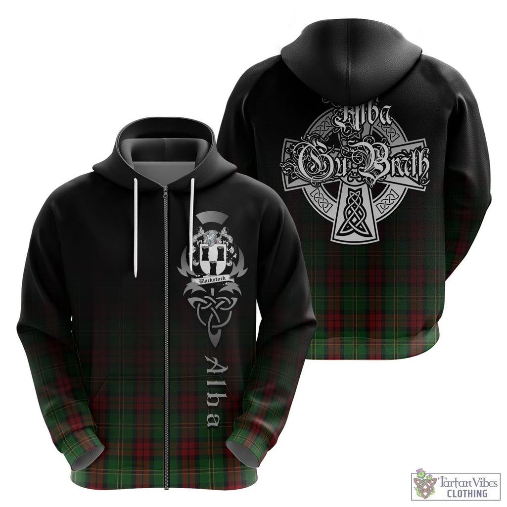 Tartan Vibes Clothing Blackstock Hunting Tartan Hoodie Featuring Alba Gu Brath Family Crest Celtic Inspired