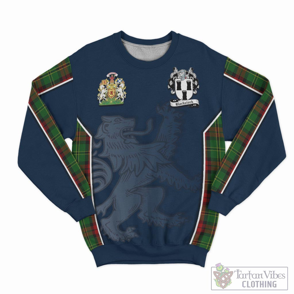 Tartan Vibes Clothing Blackstock Hunting Tartan Sweater with Family Crest and Lion Rampant Vibes Sport Style