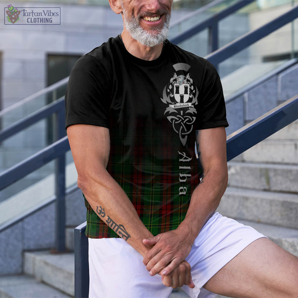 Tartan Vibes Clothing Blackstock Hunting Tartan T-Shirt Featuring Alba Gu Brath Family Crest Celtic Inspired