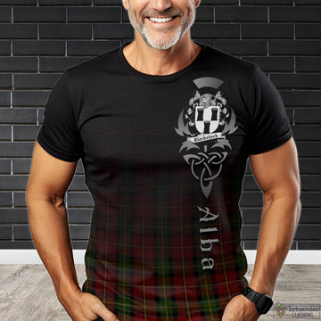 Tartan Vibes Clothing Blackstock Red Dress Tartan T-Shirt Featuring Alba Gu Brath Family Crest Celtic Inspired