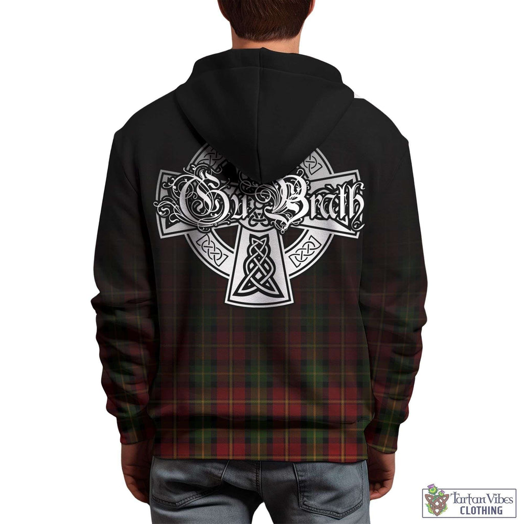 Tartan Vibes Clothing Blackstock Red Dress Tartan Hoodie Featuring Alba Gu Brath Family Crest Celtic Inspired