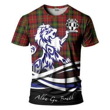 Blackstock Red Dress Tartan T-Shirt with Alba Gu Brath Regal Lion Emblem