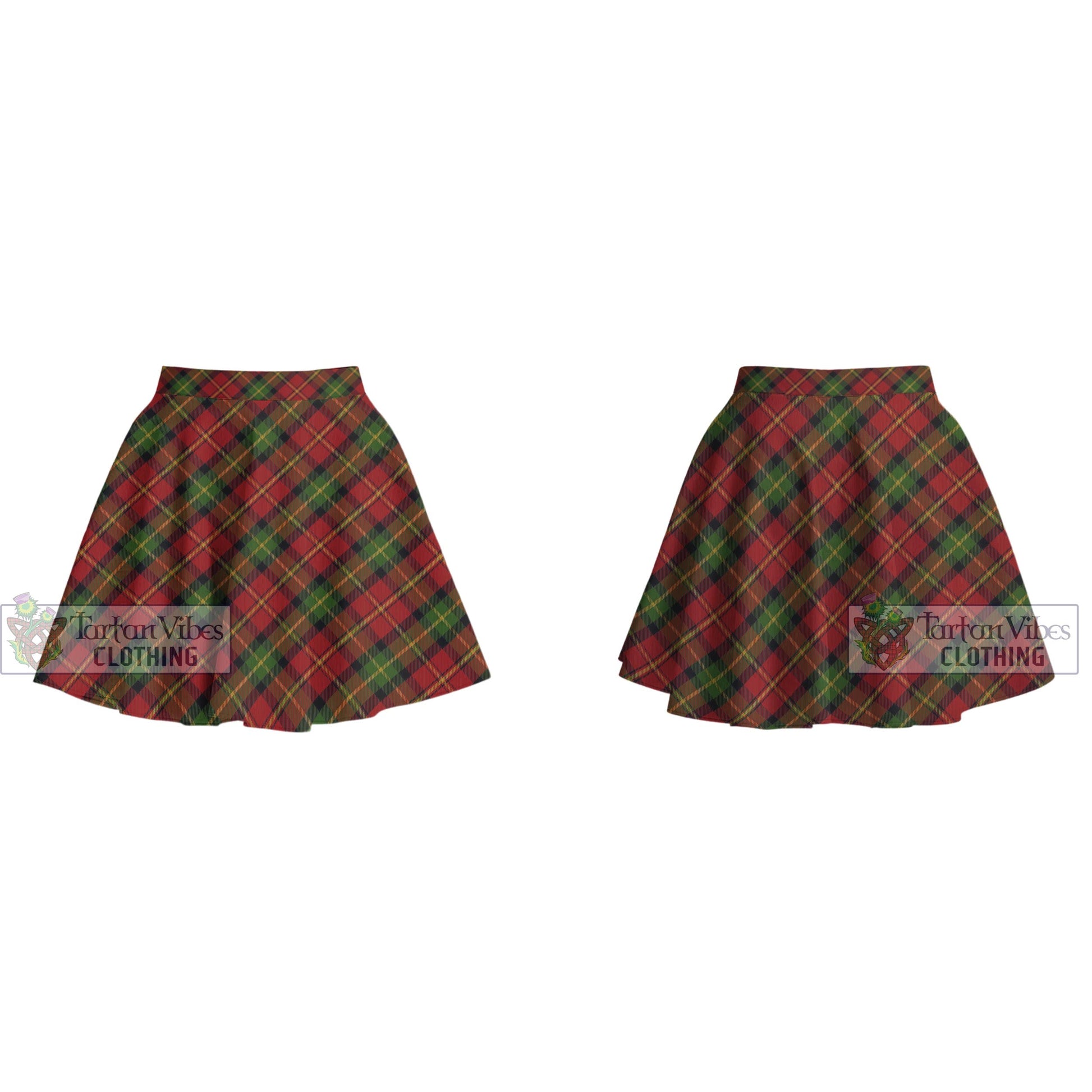 Tartan Vibes Clothing Blackstock Red Dress Tartan Women's Plated Mini Skirt