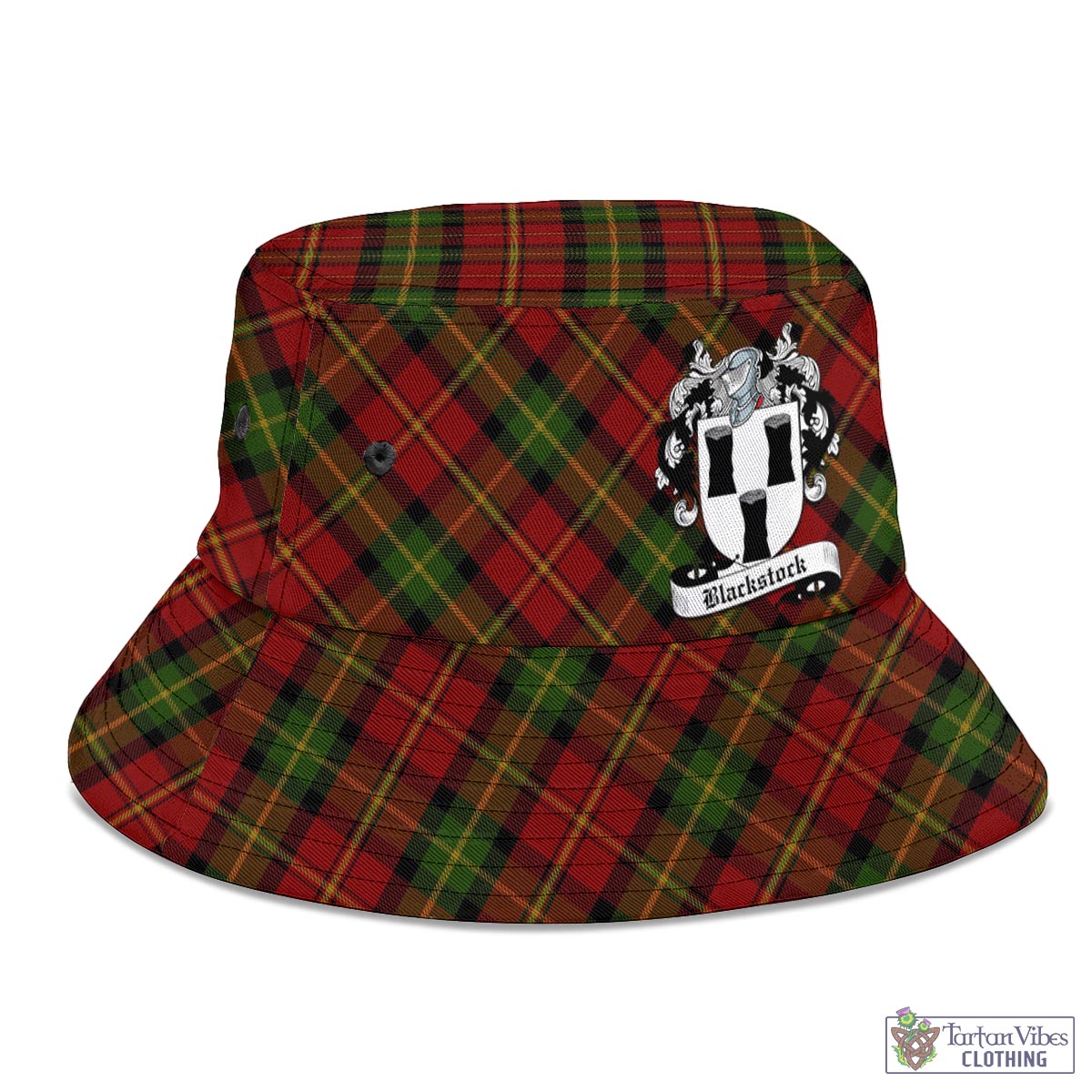 Blackstock Red Dress Tartan Bucket Hat with Family Crest - Tartan Vibes Clothing