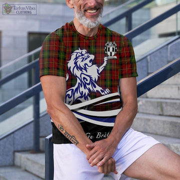 Blackstock Red Dress Tartan T-Shirt with Alba Gu Brath Regal Lion Emblem