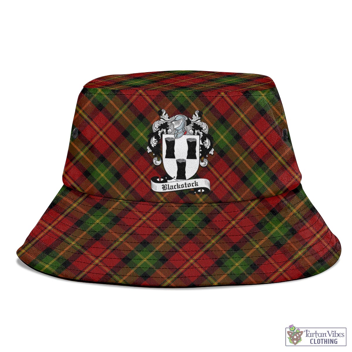 Blackstock Red Dress Tartan Bucket Hat with Family Crest - Tartan Vibes Clothing