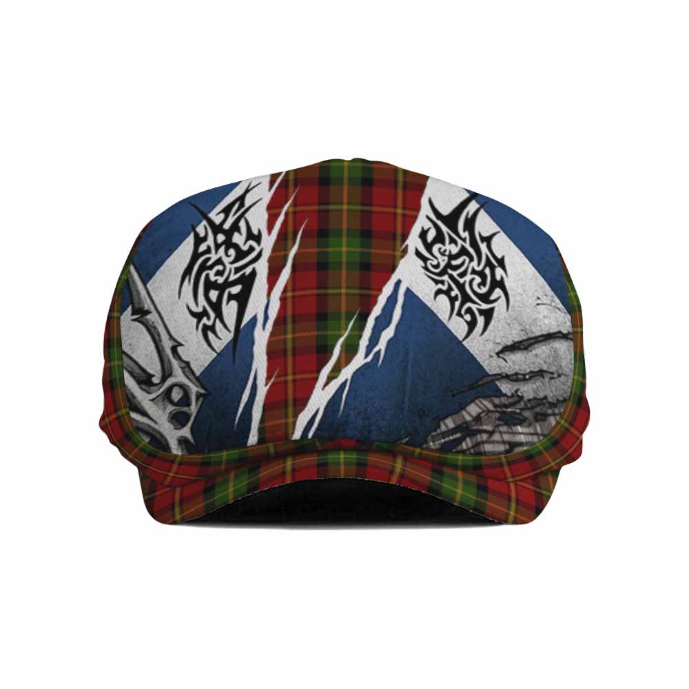 Blackstock Tartan Flat Cap, Jeff Cap Scotland Flag Ripped Tribal Design