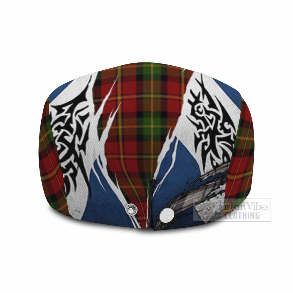 Blackstock Tartan Flat Cap, Jeff Cap Scotland Flag Ripped Tribal Design