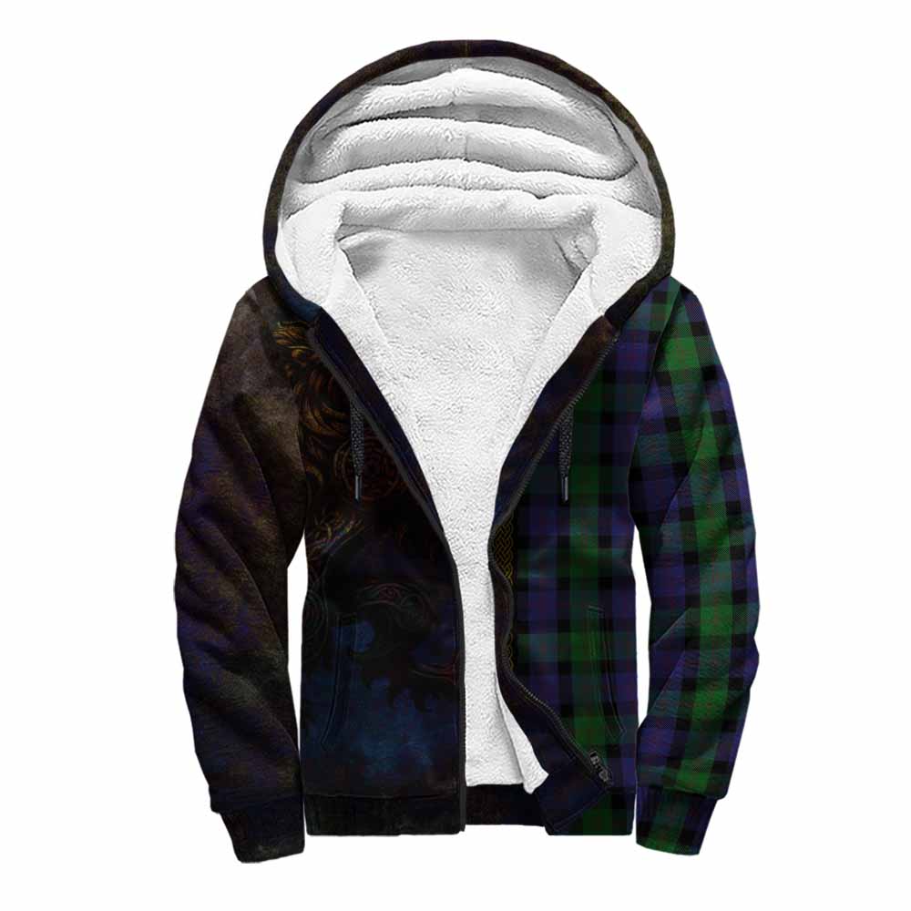 Tartan Vibes Clothing Blair Tartan Family Crest Sherpa Hoodie Alba Gu Brath Be Brave Lion Ancient Style