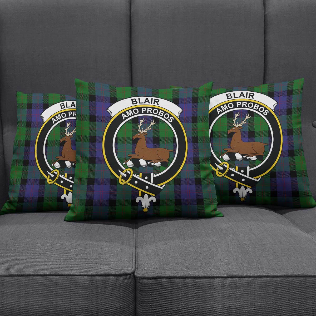 Blair Tartan Pillow Cover with Family Crest Rectangle Pillow Cover 51*91cm - Tartan Vibes Clothing