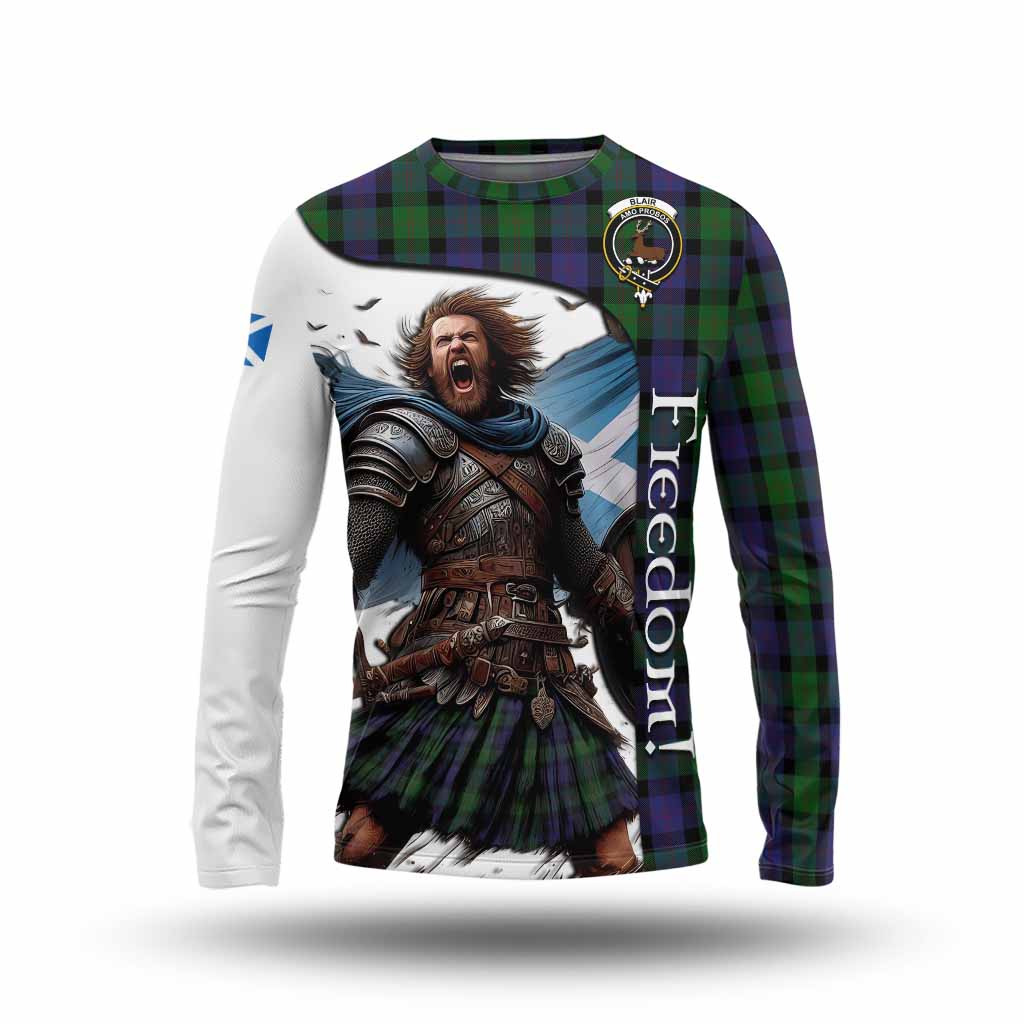Tartan Vibes Clothing Blair Crest Tartan Long Sleeve T-Shirt Inspired by the Freedom of Scottish Warrior