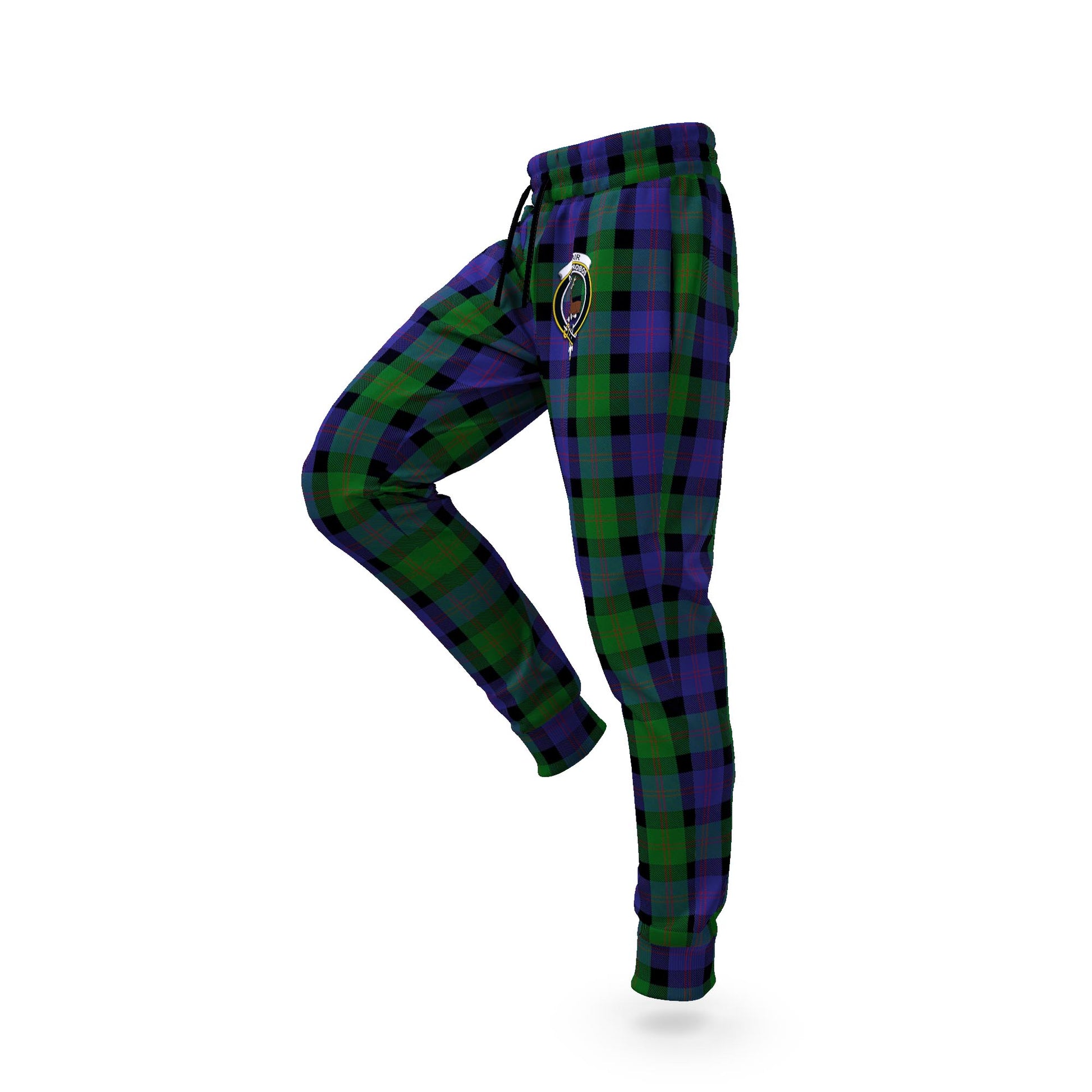 Blair Tartan Joggers Pants with Family Crest S - Tartan Vibes Clothing