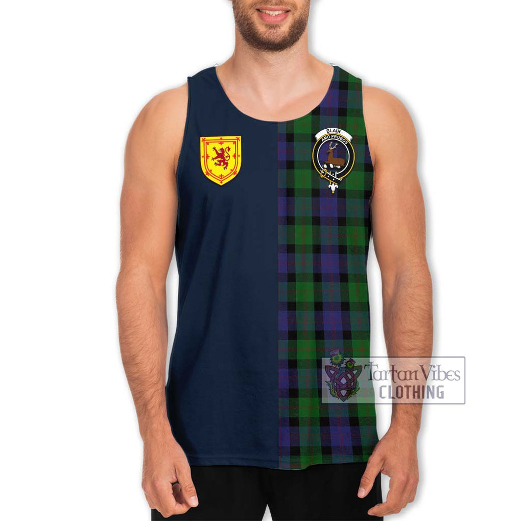 Tartan Vibes Clothing Blair Tartan Men's Tank Top with Scottish Lion Royal Arm Half Style